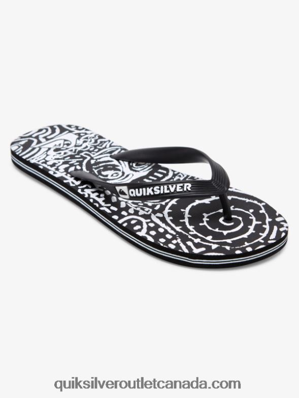 CA Quiksilver Men Molokai Art Flip-Flops black/white TX4R2525