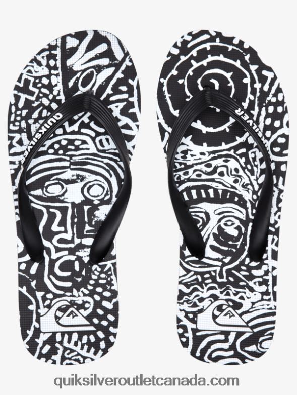 CA Quiksilver Men Molokai Art Flip-Flops black/white TX4R2525