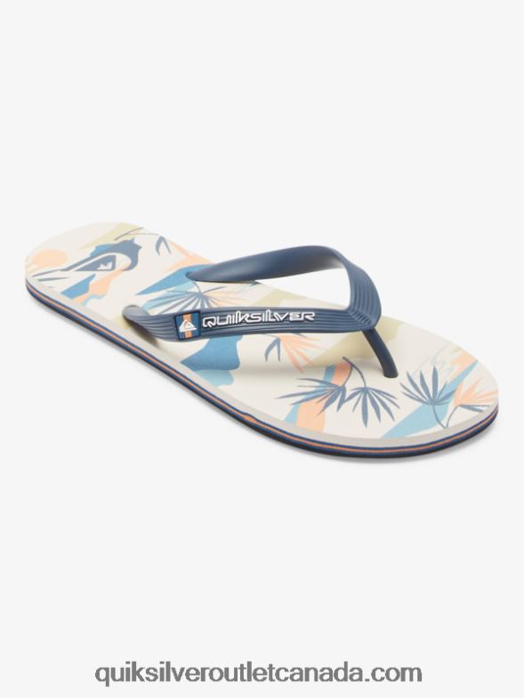 CA Quiksilver Men Molokai Art Flip-Flops black/white/blue TX4R2515