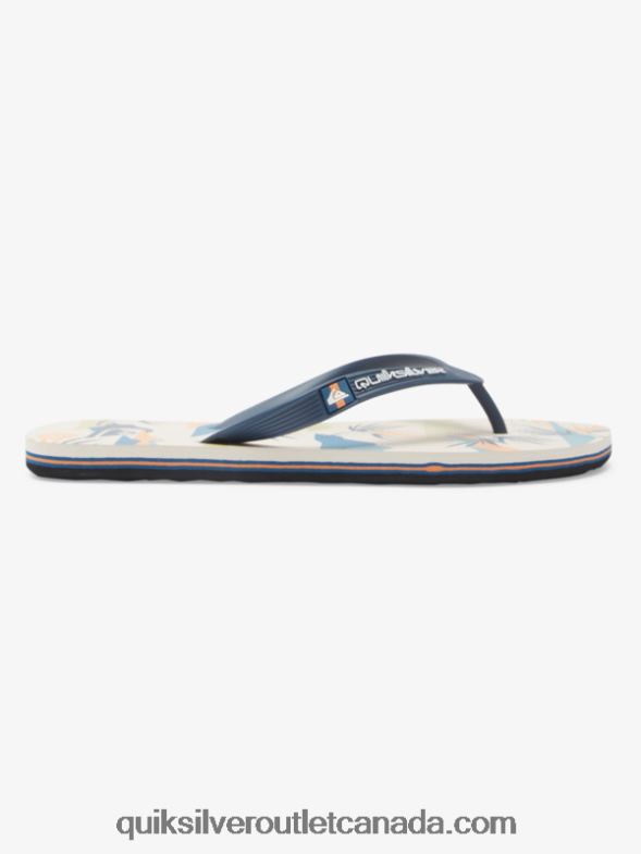 CA Quiksilver Men Molokai Art Flip-Flops black/white/blue TX4R2515