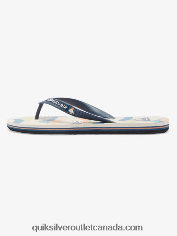 CA Quiksilver Men Molokai Art Flip-Flops black/white/blue TX4R2515