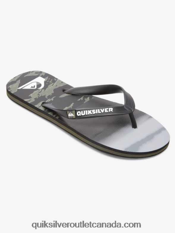 CA Quiksilver Men Molokai Five-O Flip-Flops black/green TX4R21858