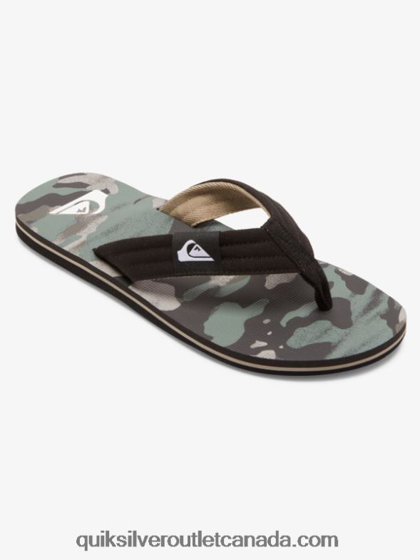 CA Quiksilver Men Molokai Layback Sandals black/green TX4R2491