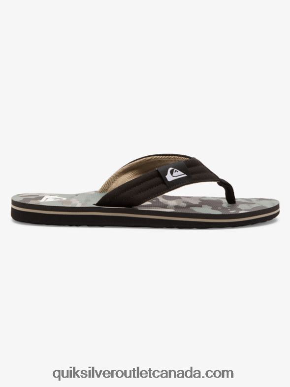 CA Quiksilver Men Molokai Layback Sandals black/green TX4R2491