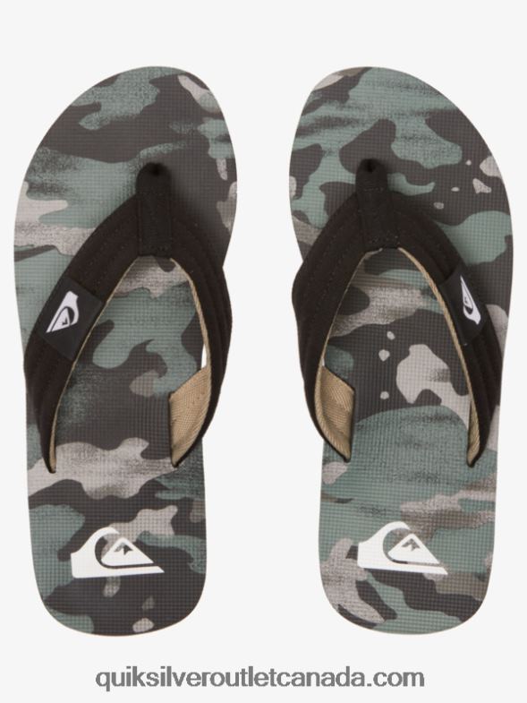 CA Quiksilver Men Molokai Layback Sandals black/green TX4R2491