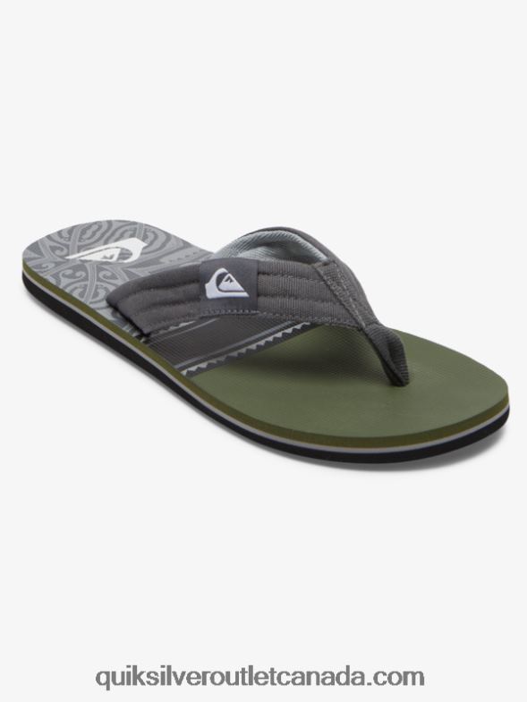 CA Quiksilver Men Molokai Layback Sandals black/green/grey TX4R2499