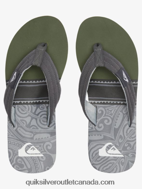 CA Quiksilver Men Molokai Layback Sandals black/green/grey TX4R2499