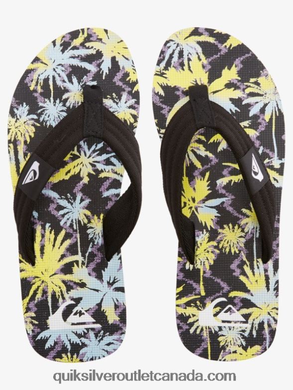 CA Quiksilver Men Molokai Layback Sandals black/yellow TX4R21833