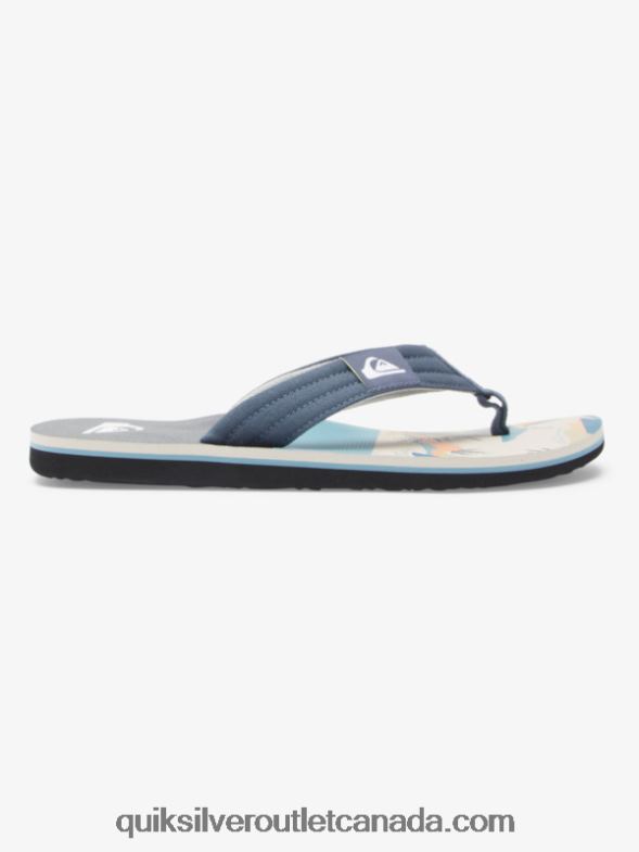 CA Quiksilver Men Molokai Layback Sandals grey/white TX4R2494