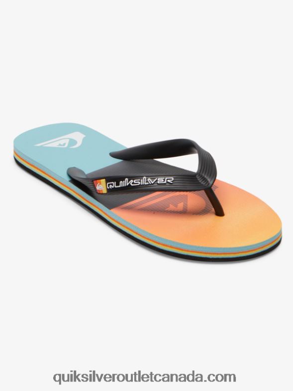 CA Quiksilver Men Molokai Panel Flip-Flops black/orange TX4R2568