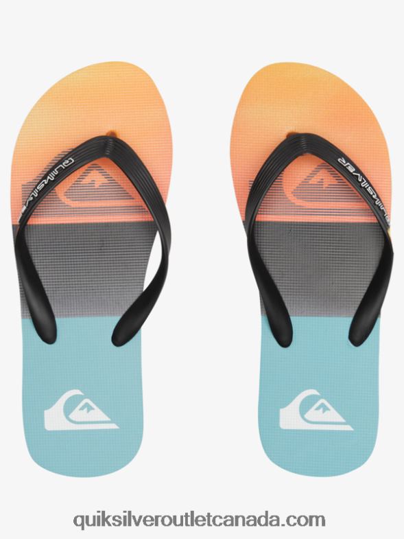 CA Quiksilver Men Molokai Panel Flip-Flops black/orange TX4R2568