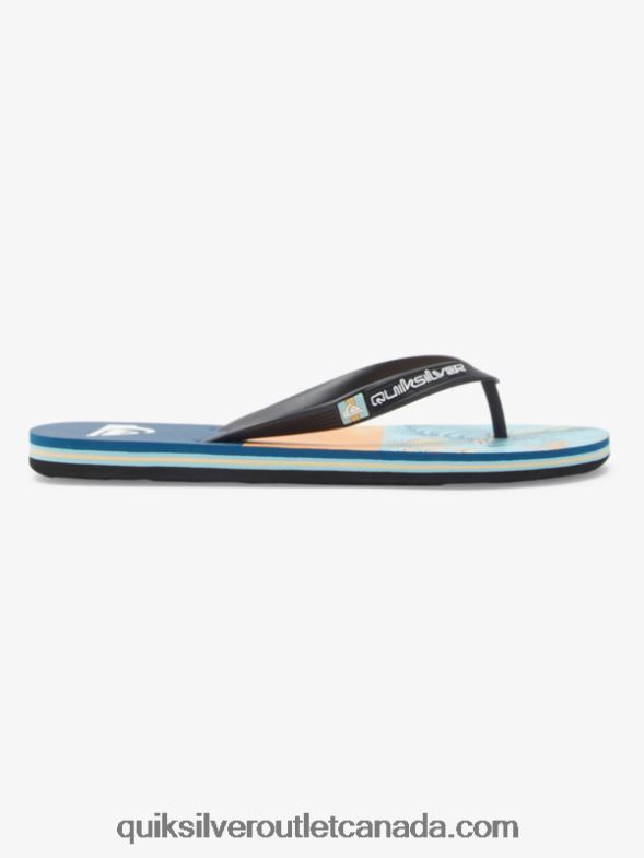 CA Quiksilver Men Molokai Panel Flip-Flops blue/black/yellow TX4R2569