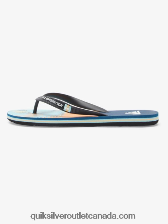 CA Quiksilver Men Molokai Panel Flip-Flops blue/black/yellow TX4R2569
