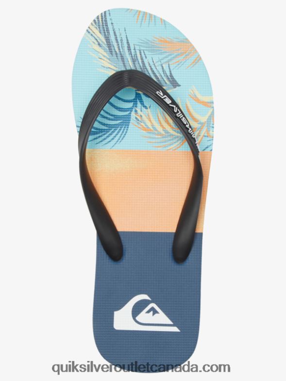 CA Quiksilver Men Molokai Panel Flip-Flops blue/black/yellow TX4R2569