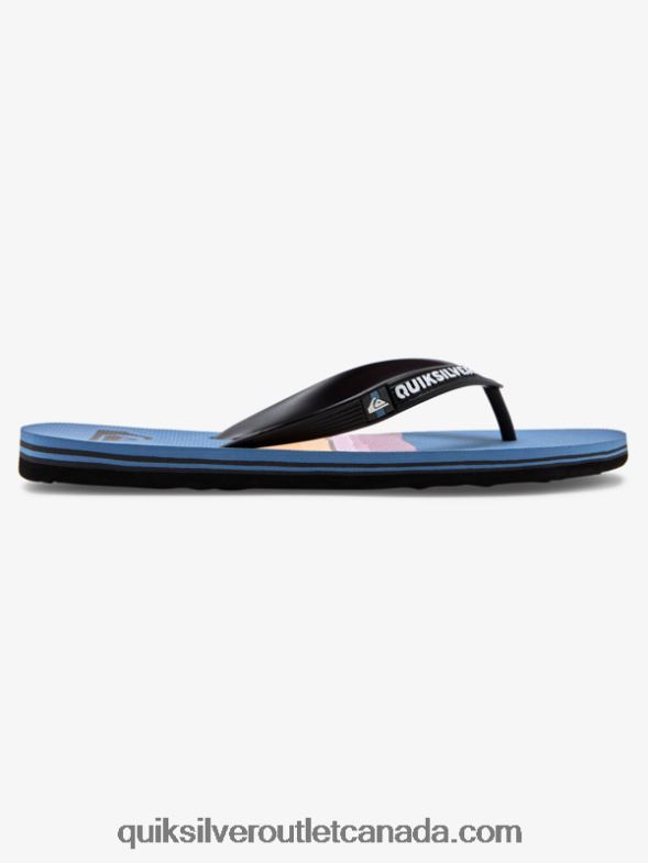 CA Quiksilver Men Molokai Resin Tint Flip-Flops black/blue/grey TX4R21789