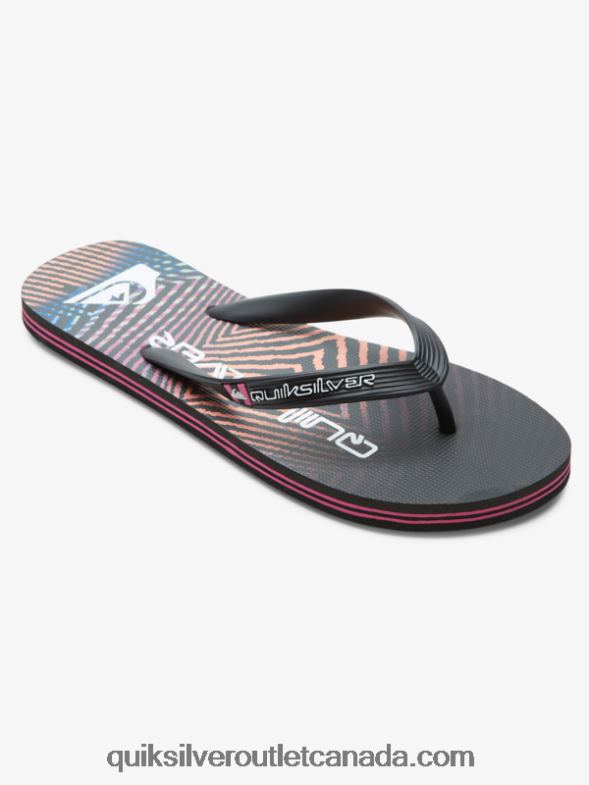 CA Quiksilver Men Molokai Wordblock Flip-Flops black/pink TX4R21137