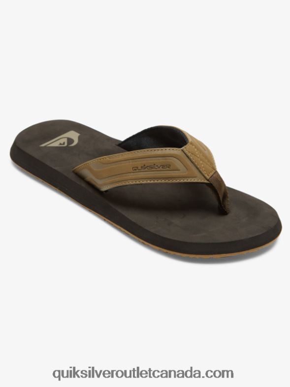 CA Quiksilver Men Monkey Wrench Core Slide Sandals tan 1 TX4R2973