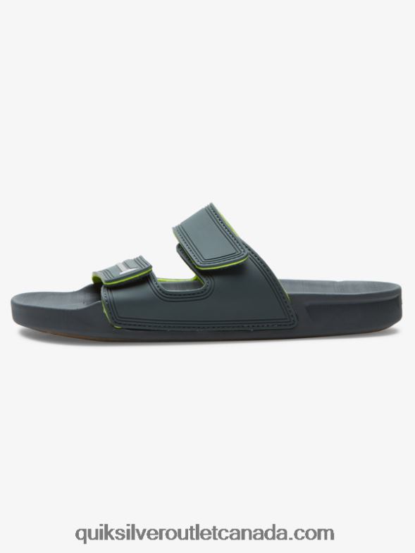 CA Quiksilver Men Rivi Double Adjust Sandals grey/black/green TX4R21078