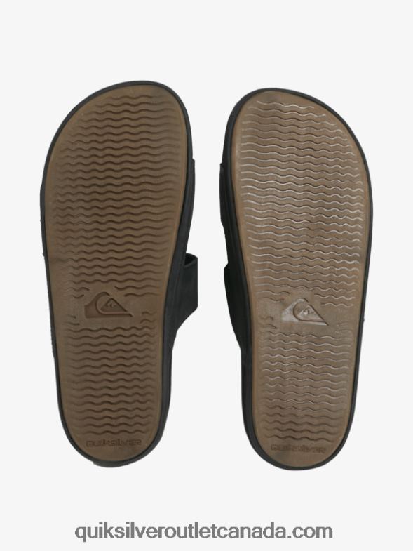 CA Quiksilver Men Rivi Leather Double Adjust Sandals black TX4R21286