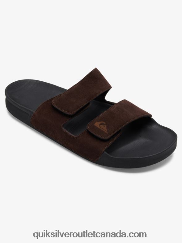 CA Quiksilver Men Rivi Leather Double Adjust Sandals brown/black TX4R21287