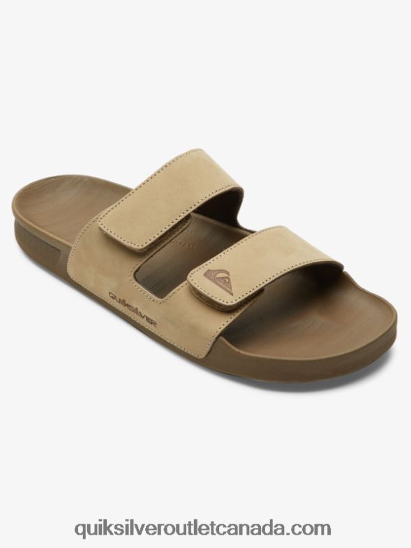 CA Quiksilver Men Rivi Leather Double Adjust Sandals tan 1 TX4R21285