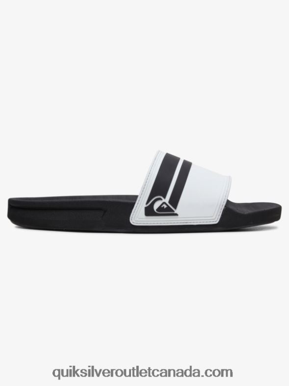 CA Quiksilver Men Rivi Slide Slider Sandals white/black TX4R2765