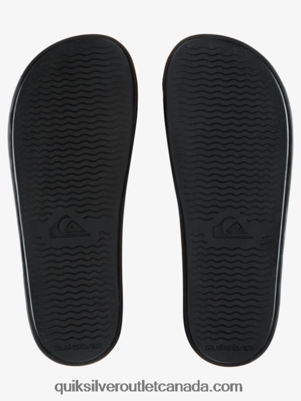 CA Quiksilver Men Rivi Wordmark Slide Slider Sandals black TX4R2683