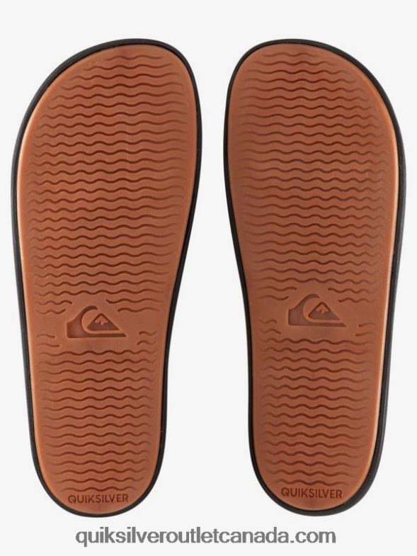 CA Quiksilver Men Rivi Wordmark Slide Slider Sandals black/orange/blue TX4R2693