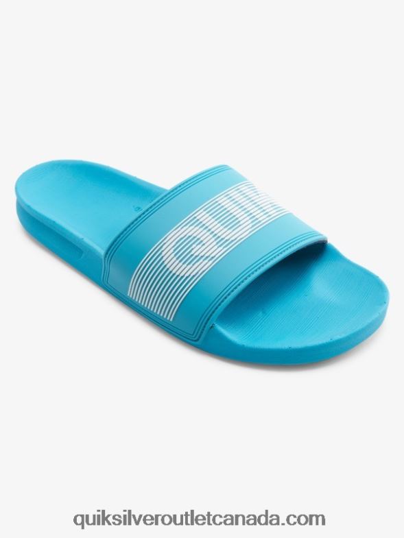 CA Quiksilver Men Rivi Wordmark Slide Slider Sandals blue 1 TX4R2692