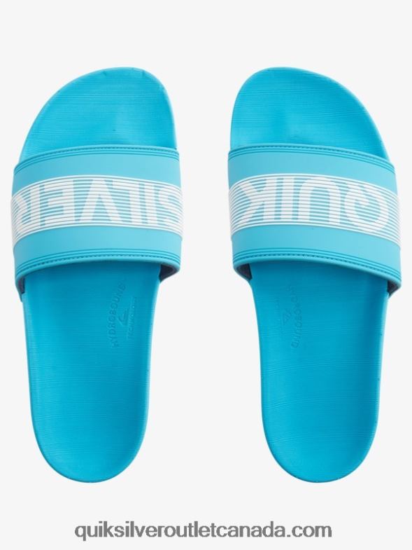 CA Quiksilver Men Rivi Wordmark Slide Slider Sandals blue 1 TX4R2692