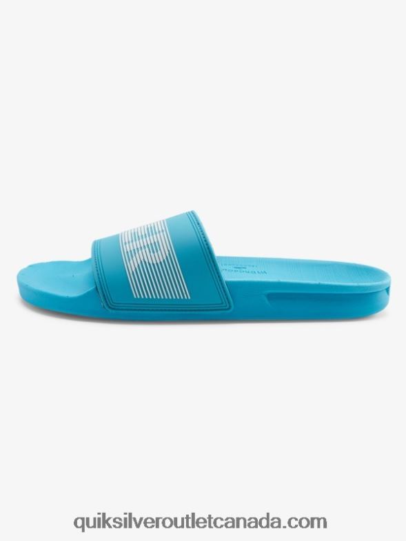 CA Quiksilver Men Rivi Wordmark Slide Slider Sandals blue 1 TX4R2692