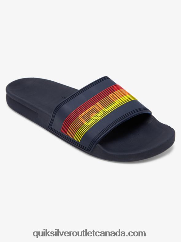 CA Quiksilver Men Rivi Wordmark Slide Slider Sandals blue 2 TX4R2691