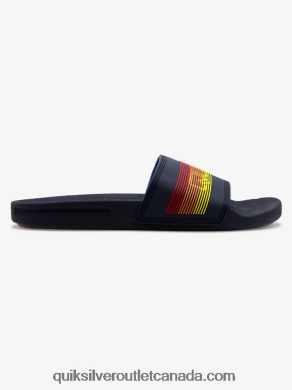 CA Quiksilver Men Rivi Wordmark Slide Slider Sandals blue 2 TX4R2691