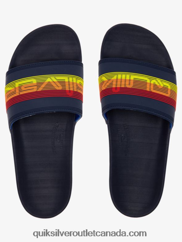CA Quiksilver Men Rivi Wordmark Slide Slider Sandals blue 2 TX4R2691