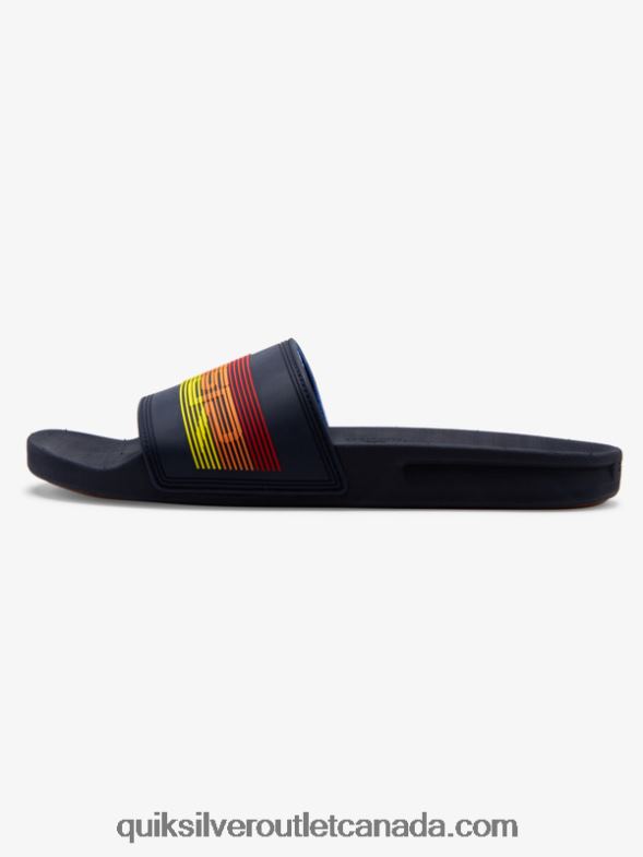 CA Quiksilver Men Rivi Wordmark Slide Slider Sandals blue 2 TX4R2691