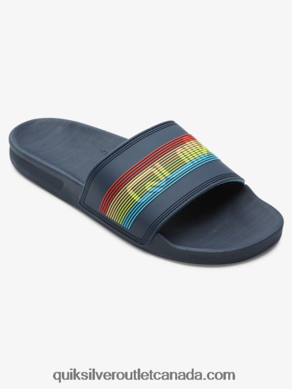 CA Quiksilver Men Rivi Wordmark Slide Slider Sandals blue 3 TX4R2688
