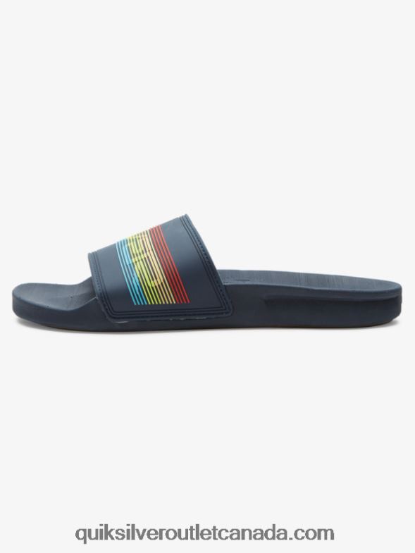 CA Quiksilver Men Rivi Wordmark Slide Slider Sandals blue 3 TX4R2688