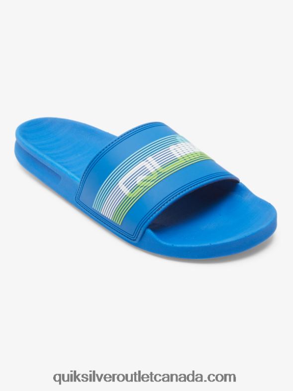 CA Quiksilver Men Rivi Wordmark Slide Slider Sandals blue 4 TX4R2685