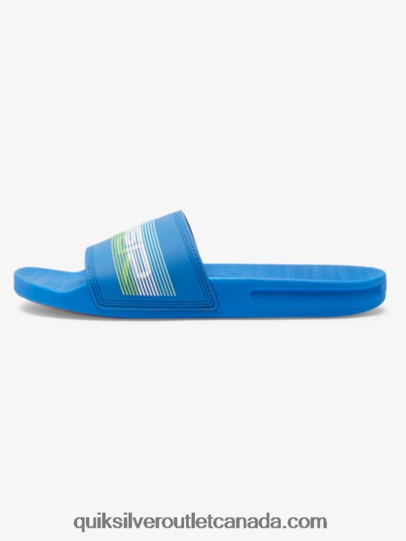 CA Quiksilver Men Rivi Wordmark Slide Slider Sandals blue 4 TX4R2685