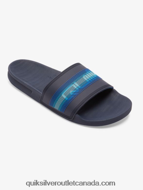 CA Quiksilver Men Rivi Wordmark Slide Slider Sandals blue 5 TX4R2684