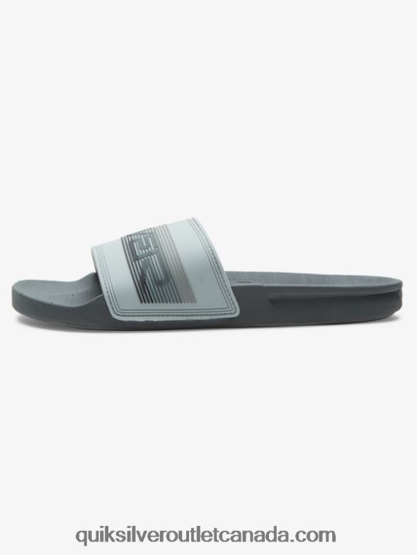 CA Quiksilver Men Rivi Wordmark Slide Slider Sandals grey 1 TX4R2687