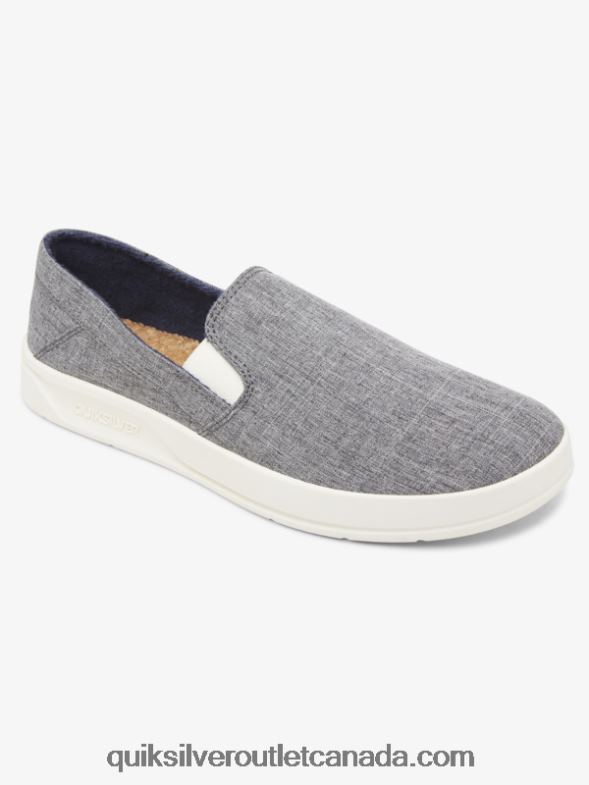 CA Quiksilver Men Harbor Wharf Slip-On Shoes grey/white TX4R21291