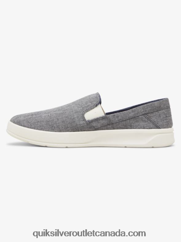 CA Quiksilver Men Harbor Wharf Slip-On Shoes grey/white TX4R21291